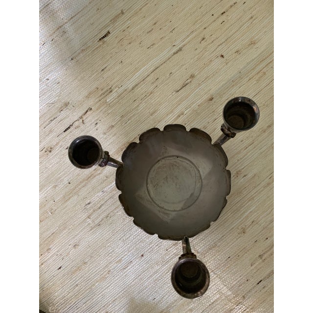 Mid-Century Modern Vintage Mid 20th Century FB Rogers Silverplate Footed Candle Holder, Italy For Sale - Image 3 of 6