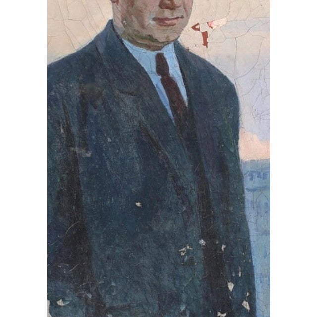 Original Oil Portrait Painting: Ukrainian Socialist Realism Art, 1971 100-70 For Sale - Image 4 of 6