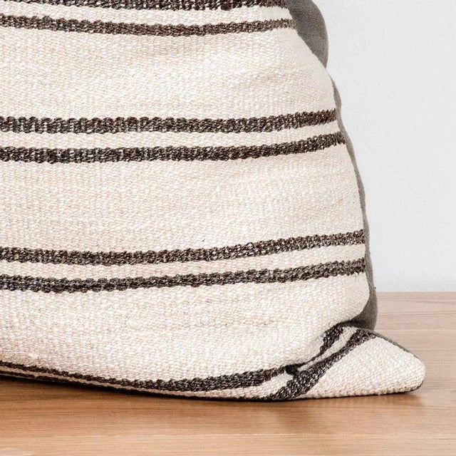 Striped Pillow Made from Vintage Kilim For Sale - Image 4 of 5