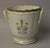 Antique 18th c. Chinese export porcelain armorial wine bottle cooler. Heavily potted with applied handles. Each side...
