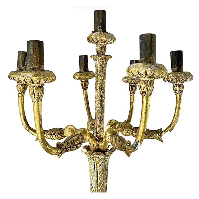 19th Century Monumental Egyptian Revival Giltwood Torchères, 19th Century, France For Sale - Image 5 of 14