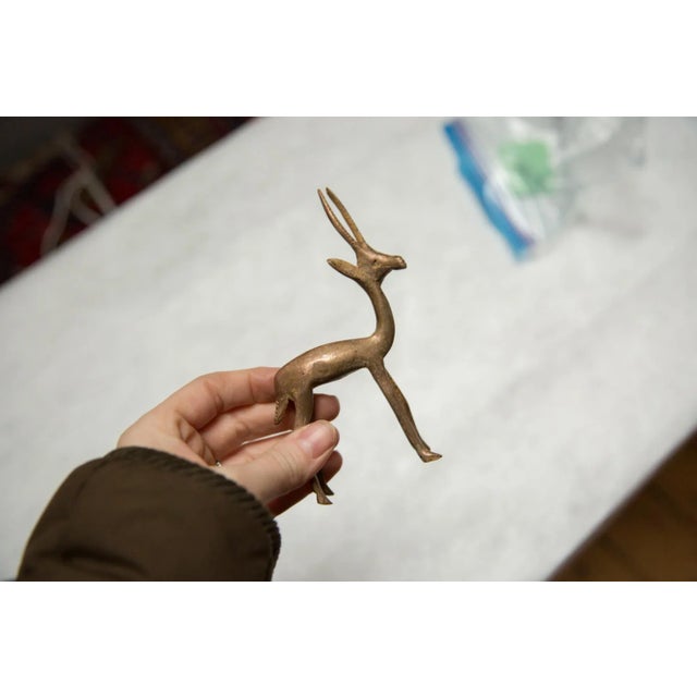 Mid 20th Century Vintage African Copper Right Facing Gazelle For Sale - Image 5 of 6