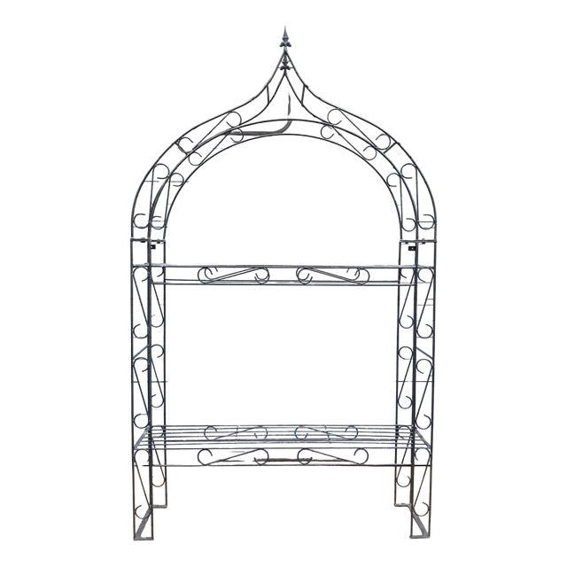 Antique French Wrought Iron Etagere Rack for Pots and Plants For Sale