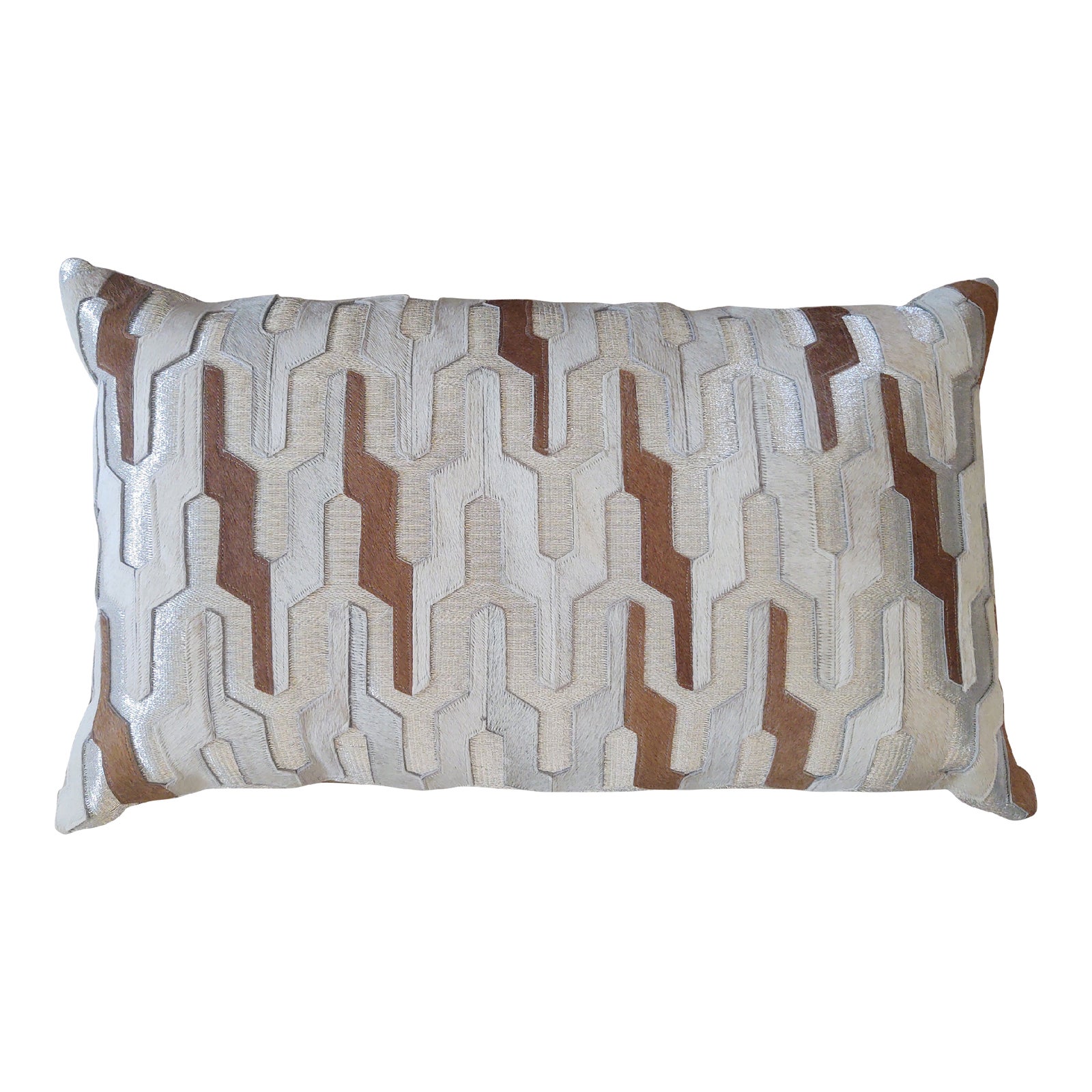 Callisto Home Geometric Cowhide Lumber Pillow Cover | Chairish