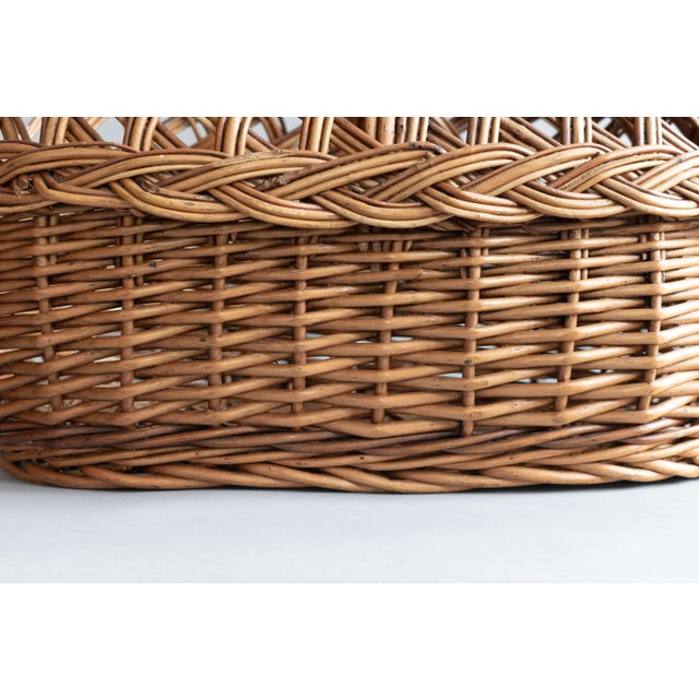 Vintage Wicker Basket, 1930s For Sale - Image 6 of 9