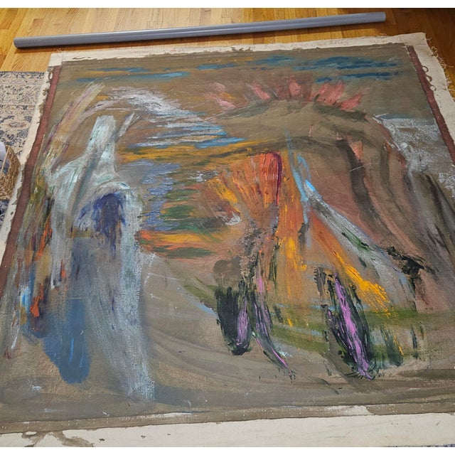 Contemporary Late 20th Century Stephen Mueller – “Kaspar Won’t Go Up the Road” – Large-Scale Abstract Oil Painting on Canvas, Signed For Sale - Image 3 of 9