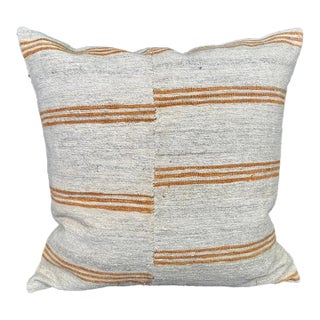 Turkish Hemp Pillow Cushion Natural Beige Yellow Pillow Cushion Cover 20"x20" For Sale