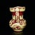 This distinctive monk’s cap porcelain ewer features a deep red ground with raised pale yellow decorative motifs. The...