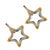 Early 21st Century Pastel Colors Star Diamond Hoop Gold Earrings, A Pair For Sale - Image 5 of 6