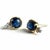 14k Yellow Gold Ceylon Cabochon Sapphire and Diamond Bezel-Set Stud Earrings, Pair For Sale - Image 4 of 5