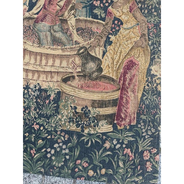 Vintage French Hand Printed Tapestry Vendanges Museum Design, 1960s For Sale - Image 10 of 18
