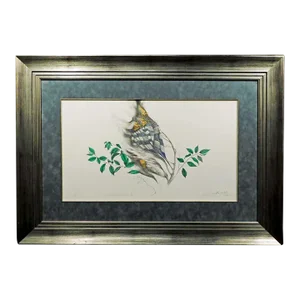 1980s Frank Howell "Southwest Floral II" Framed Hand Signed Artwork