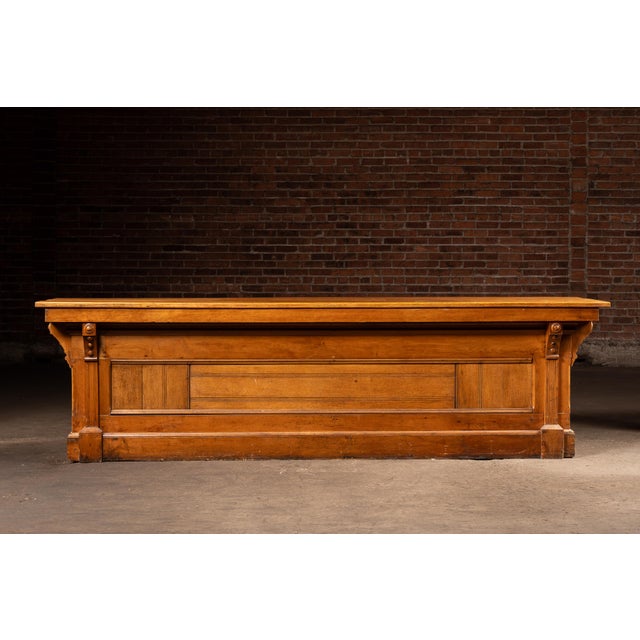 Monumental Antique Oak General Store Mercantile Counter For Sale - Image 4 of 11