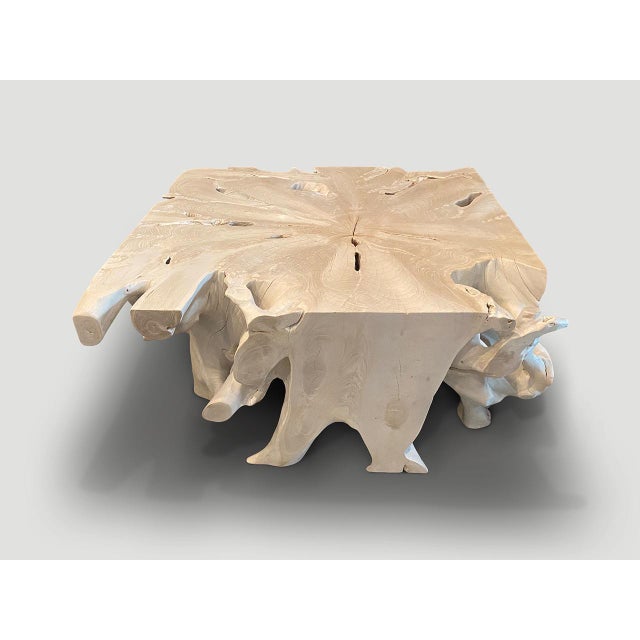 Andrianna Shamaris Bleached Teak Wood Coffee Table or Console For Sale - Image 9 of 18