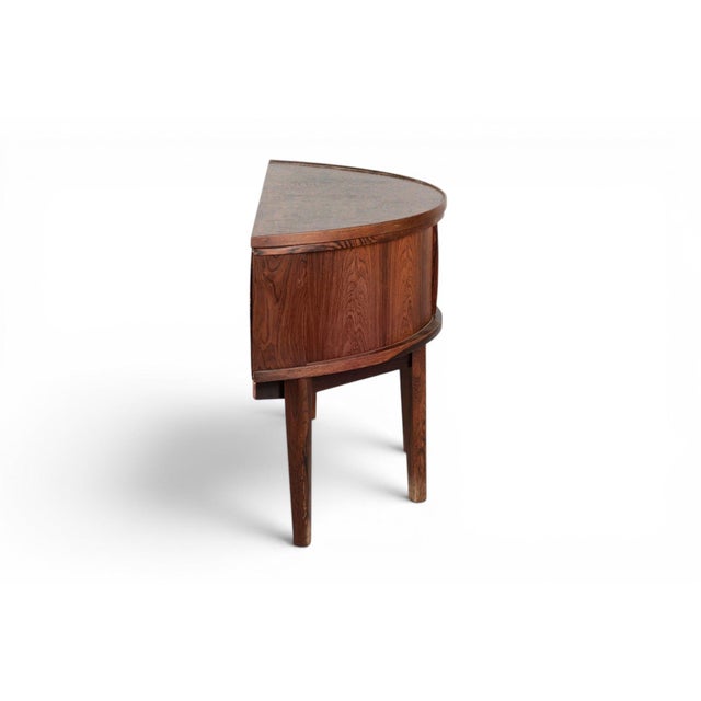 Mid 20th Century Danish Rosewood Hall Cabinet With Tambour Doors + Copper Top Plate For Sale - Image 4 of 5
