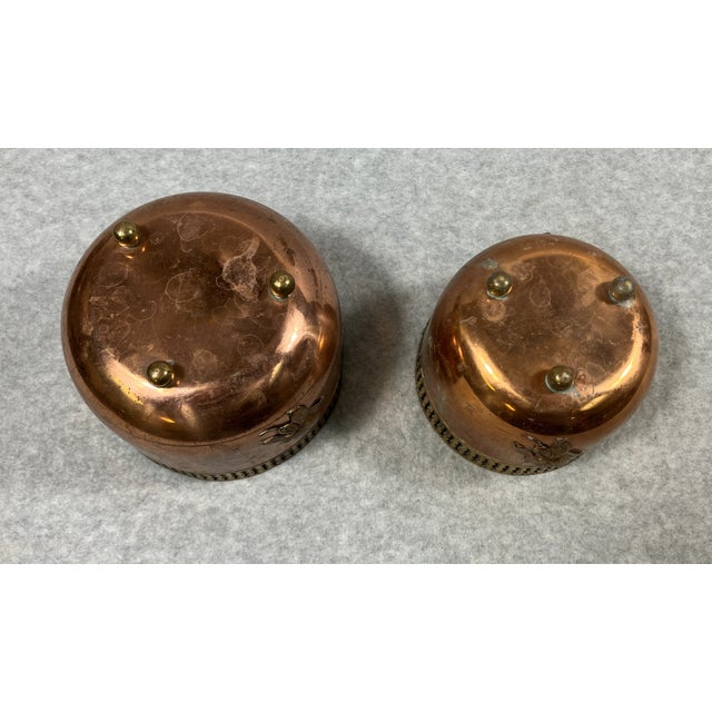 1940s Copper Brass Reticulated Footed Planters With Rose - A Pair For Sale - Image 18 of 18