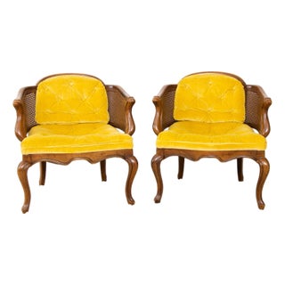 Vintage French Provincial Barrel Chairs For Sale
