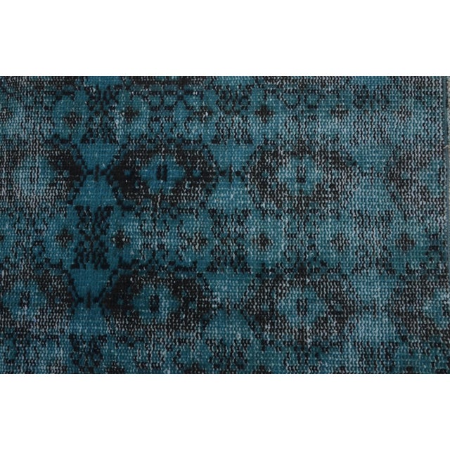 1950s Turqoiıse Vintage Area Carpet For Sale - Image 5 of 9
