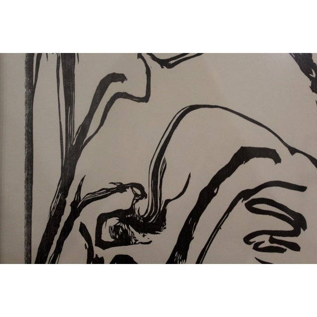 Abstract Leonard Baskin De Gheyn Modern Woodcut Signed 4/50 Framed 1970 For Sale - Image 3 of 8