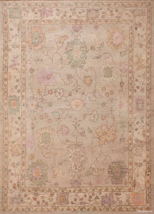 Nazmiyal Collection Neutral Tribal Floral Modern Turkish Oushak Design Area Rug