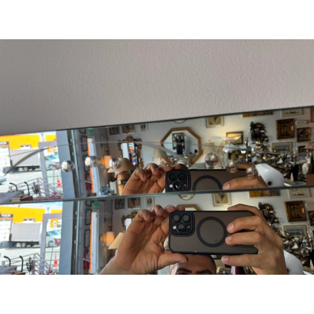 1960’s Hollywood Regency Venetian Etched Wall Mirror With Chrome Accents/ Sold For Sale In Miami - Image 6 of 9