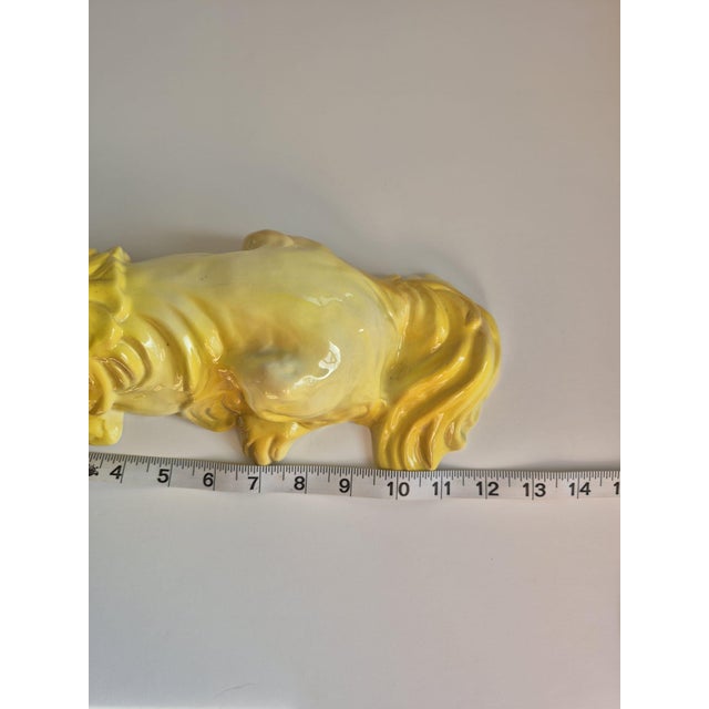 Vintage Yellow Porcelain Pekinese Dog Figurine Astoria Moldings Inc Made in Germany C. 1960's For Sale - Image 9 of 10
