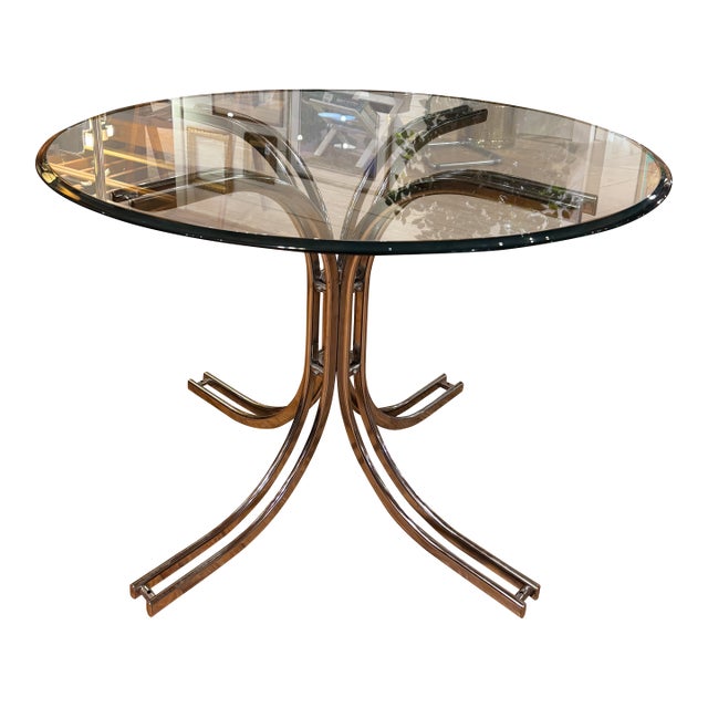 1970’s Chrome & Glass Table For Sale