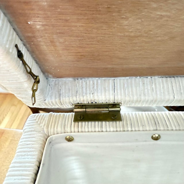 Vintage White Wicker Hamper Storage Chest Jamaican Collection For Sale In Raleigh - Image 6 of 10