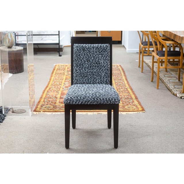 Late 20th Century Barbara Barry for Baker Set of 10 Lacquered Black & White Fabric Dining Chairs For Sale - Image 5 of 11