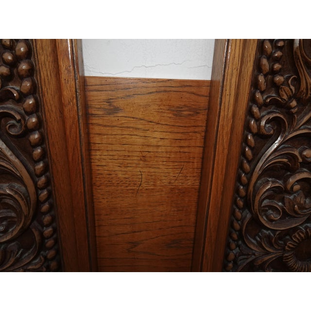 Vintage Drexel Mid-Century King Size Headboard Spanish Style W Five Carved Panels For Sale - Image 10 of 13