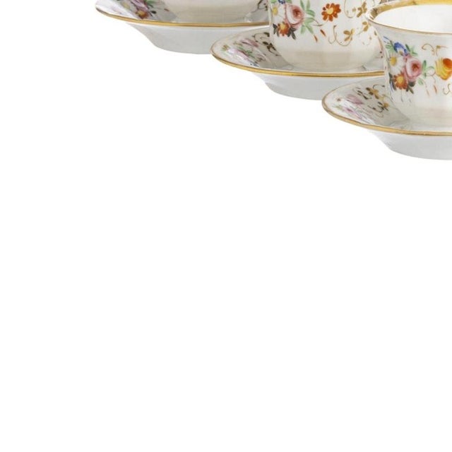 19th Century Porcelain Tea Cups and Saucers, Set of 12 For Sale - Image 3 of 6