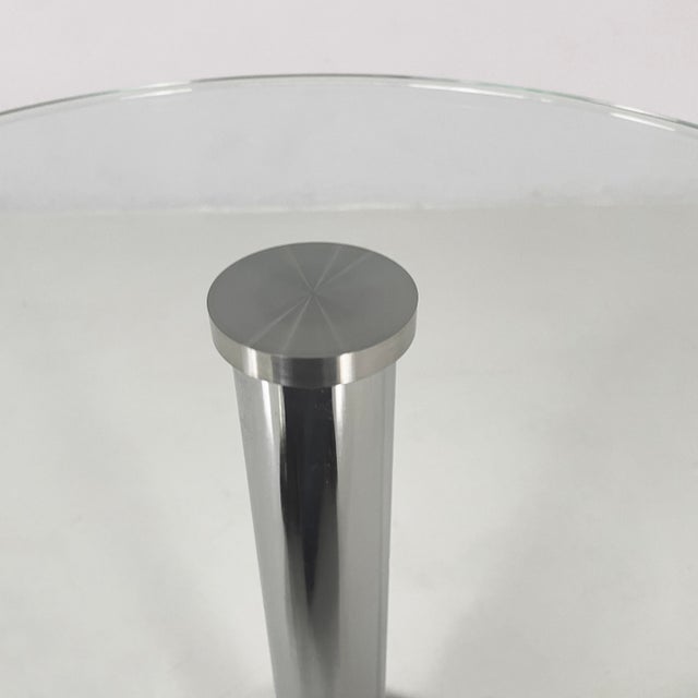 Italian Modern Round Glass, Steel and Marble Coffee Table, 1980s For Sale - Image 6 of 15