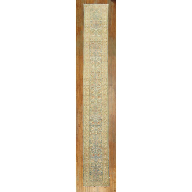 Early 20th Century Antique Zabihi Collection Long Blue Persian Malayer Runner - 2'5" x 18'1" For Sale - Image 5 of 12
