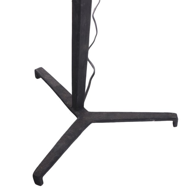 2000 - 2009 Contemporary Style After Jean-Michel Frank Iron Tripod Table Lamps - a Pair For Sale - Image 5 of 6