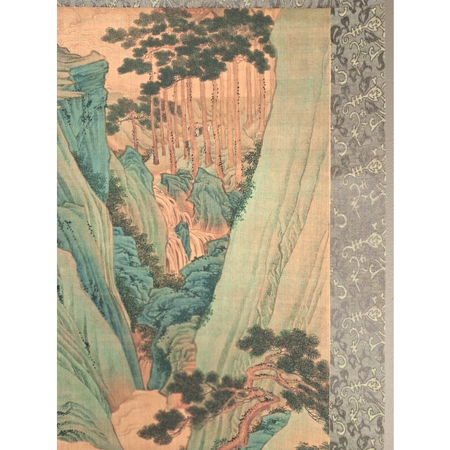Wood Chinese Landscape Scroll For Sale - Image 7 of 8