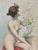 J. Salmony, Young Naked Woman and Rose Bush, Watercolor For Sale - Image 4 of 7