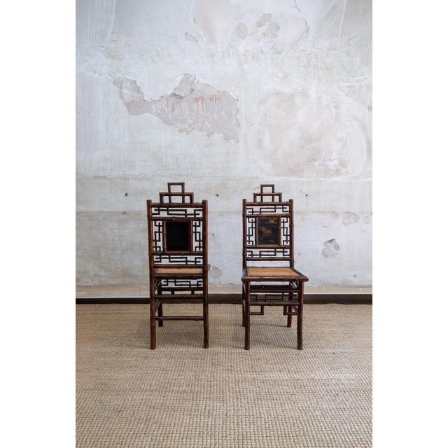 Chairs with Painted Panels, Perret et Vibert, France, Early 1900s, Set of 2 For Sale - Image 4 of 7