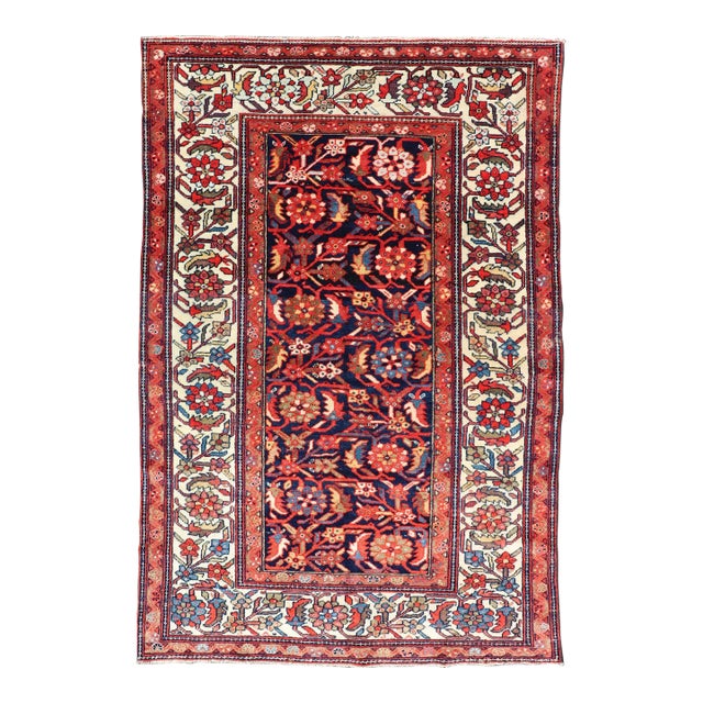 Antique Persian Fine Malayer Rug With All-Over Floral Design 4'0 X 6'0 For Sale