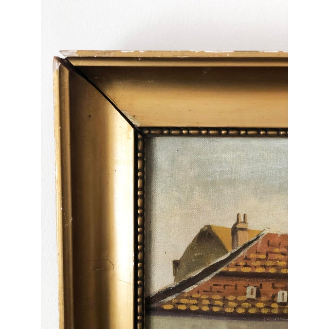 Rustic European Vintage Original Cottage Oil Painting: Signed Large Countryside Art For Sale - Image 3 of 16