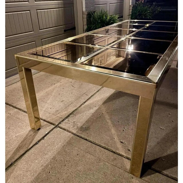 Hollywood Regency Brass & Glass Dining Table by Mastercraft For Sale In Chicago - Image 6 of 11