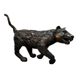 Dominik Albinski, Polish Modernist Man Lioness Bronze Expressionist Lion Art Sculpture