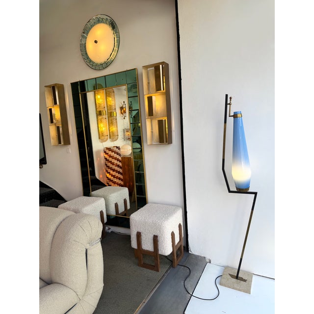 Mid-Century Floor Lamp Brass Metal and Murano Glass by Vistosi, Italy, 1960s For Sale - Image 6 of 12