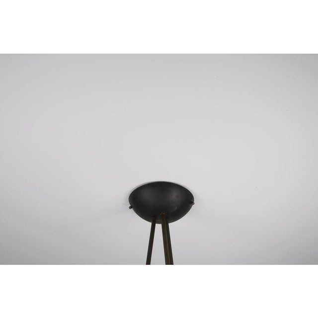 Mid-Century Modern Brass and Sculptural White Glass Pendant Lamp, Italy, 1960s For Sale - Image 11 of 12