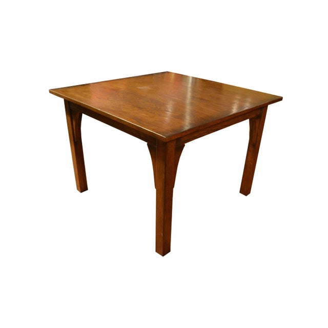 Crafters and Weavers Square Mission Oak Dining Table For Sale - Image 4 of 5