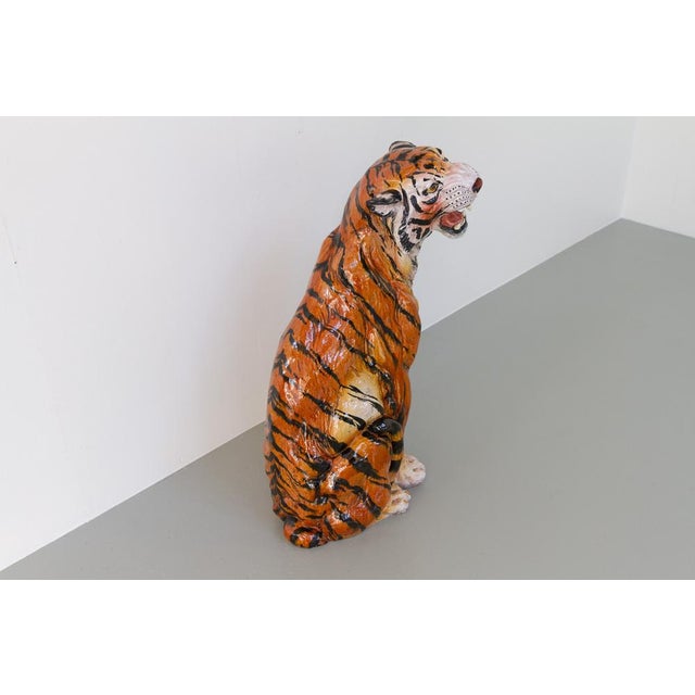 Large Italian Ceramic Tiger, 1970s For Sale - Image 9 of 18
