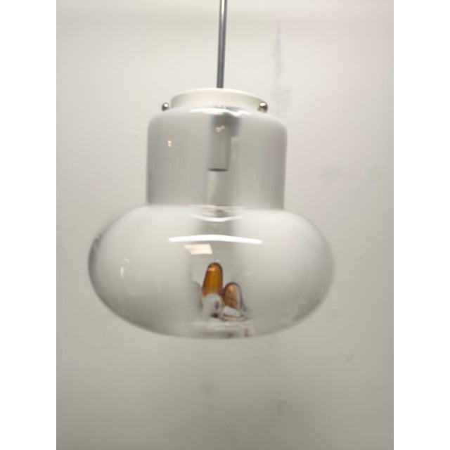 Metal Glass Suspension Light from AV Mazzega, 1970s For Sale - Image 7 of 13