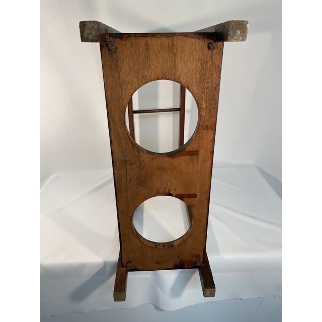 1920s Antique Mission Style Oak Umbrella Stick Stand For Sale - Image 12 of 17