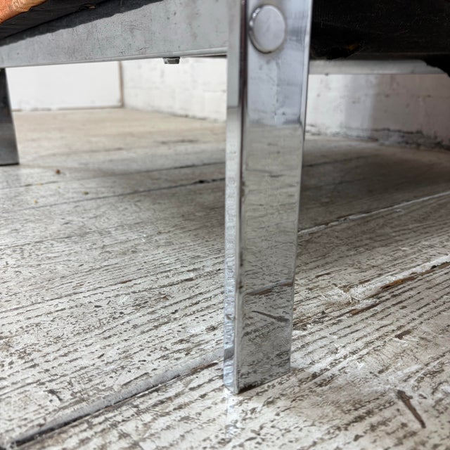 Mid Century Modern Knoll Style Lounge Arm Chair Chrome For Sale - Image 12 of 12