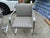 Metal 2003 Set of 4 Mies Van Der Rohe for Knoll Flat Bar Brno Arm Chairs Grid Fabric Pattern For Sale - Image 7 of 15