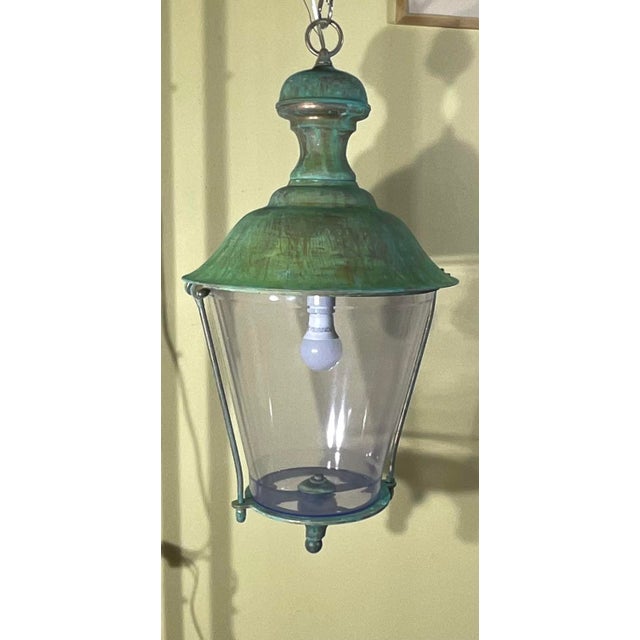 Solid Brass Hanging Lantern - 28” H X 15” W For Sale - Image 15 of 17